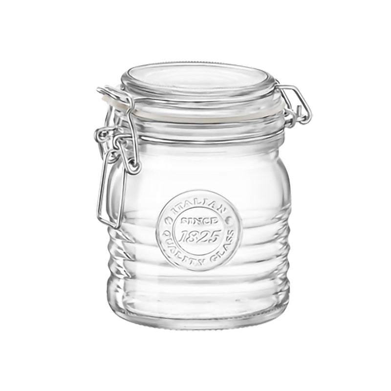 Bormioli Rocco Officina 1825 Glass Storage Jar with Airtight Clip Lid - 350ml - 350ml