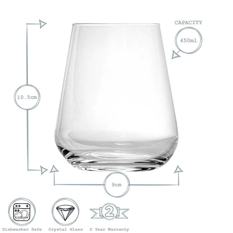 450ml Inalto Uno Stemless Wine Glasses - Pack of Six
