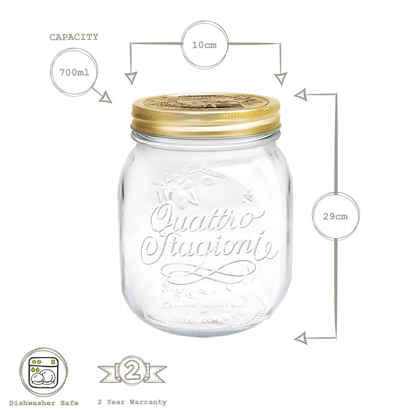 700ml Quattro Stagioni Glass Storage Jar