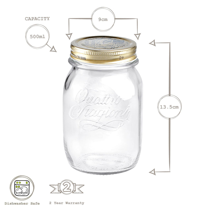 500ml Quattro Stagioni Glass Storage Jar