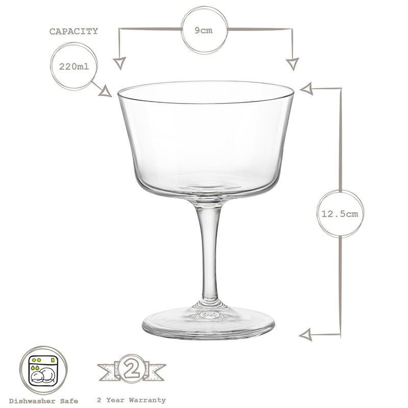 220ml Bartender Novecento Champagne Saucers - Pack of Six
