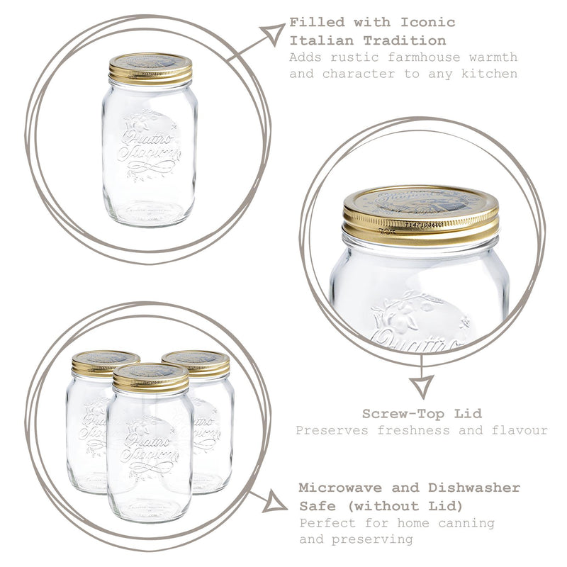 1.5L Quattro Stagioni Glass Storage Jar