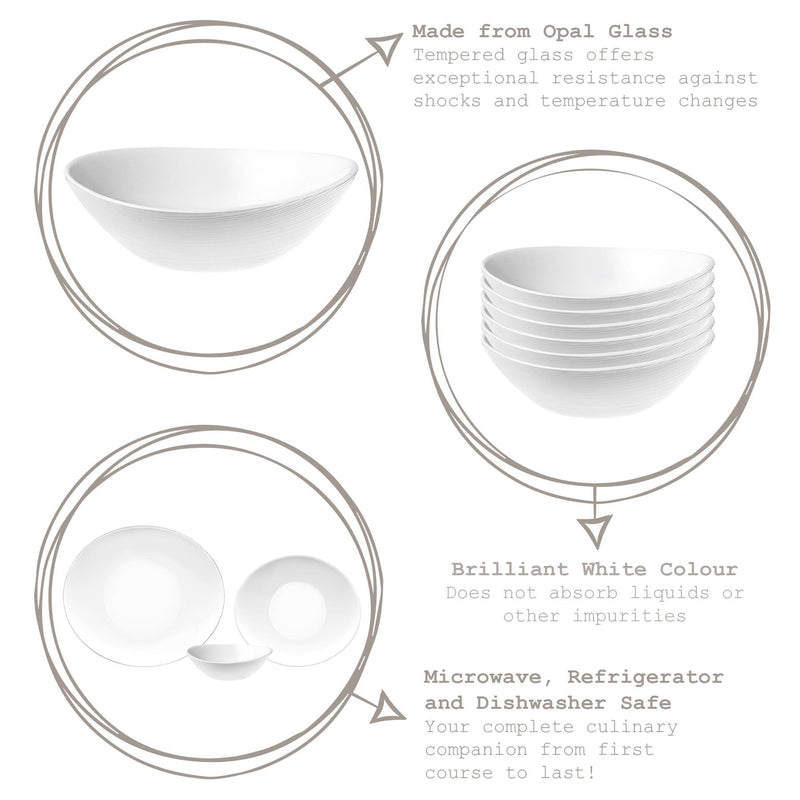 15cm White Prometeo Glass Cereal Bowl