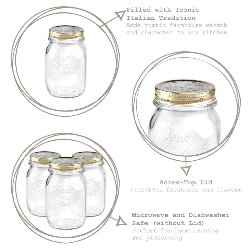 500ml Quattro Stagioni Glass Storage Jar