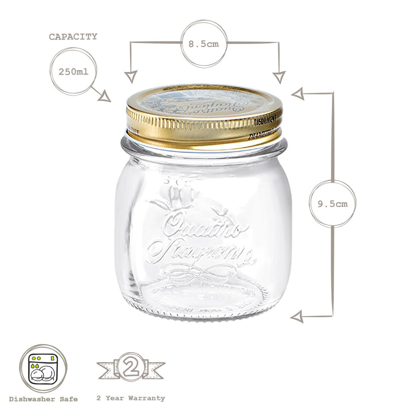 250ml Quattro Stagioni Glass Storage Jar