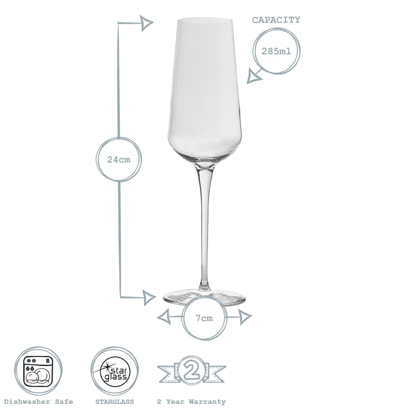 285ml Inalto Uno Champagne Flutes - Pack of Six