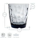 390ml Diamond Tumbler Glasses - Pack of Six