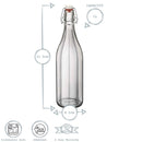 1L Oxford Glass Swing Top Bottle