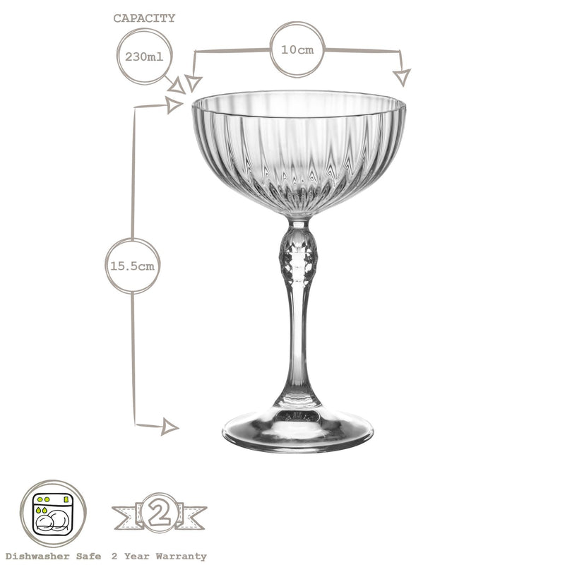 230ml America '20s Champagne Cocktail Saucers - Pack of Six
