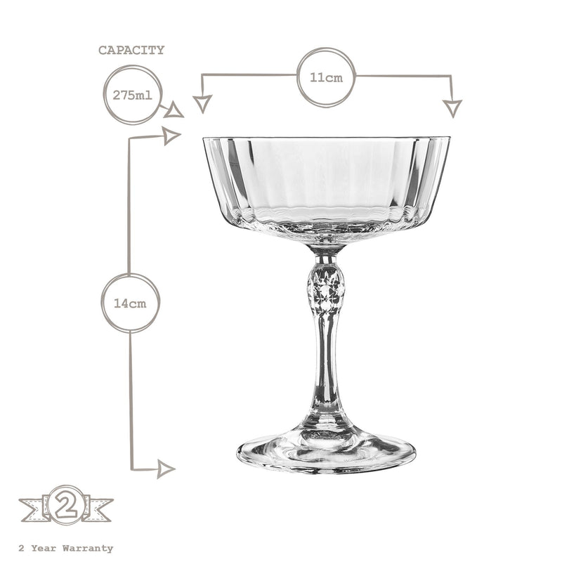 275ml America '20s Champagne Cocktail Saucers - Pack of Six