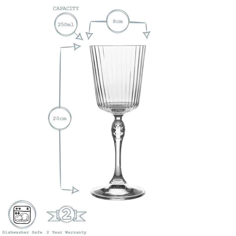 250ml America '20s Cocktail Glasses - Pack of Six