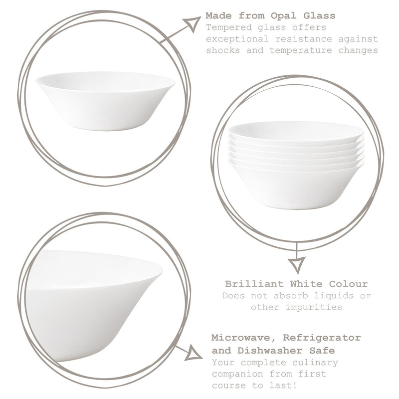 27cm White Moon Glass Serving Bowl