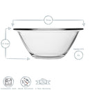 4L Clear Mr Chef Glass Nesting Mixing Bowl