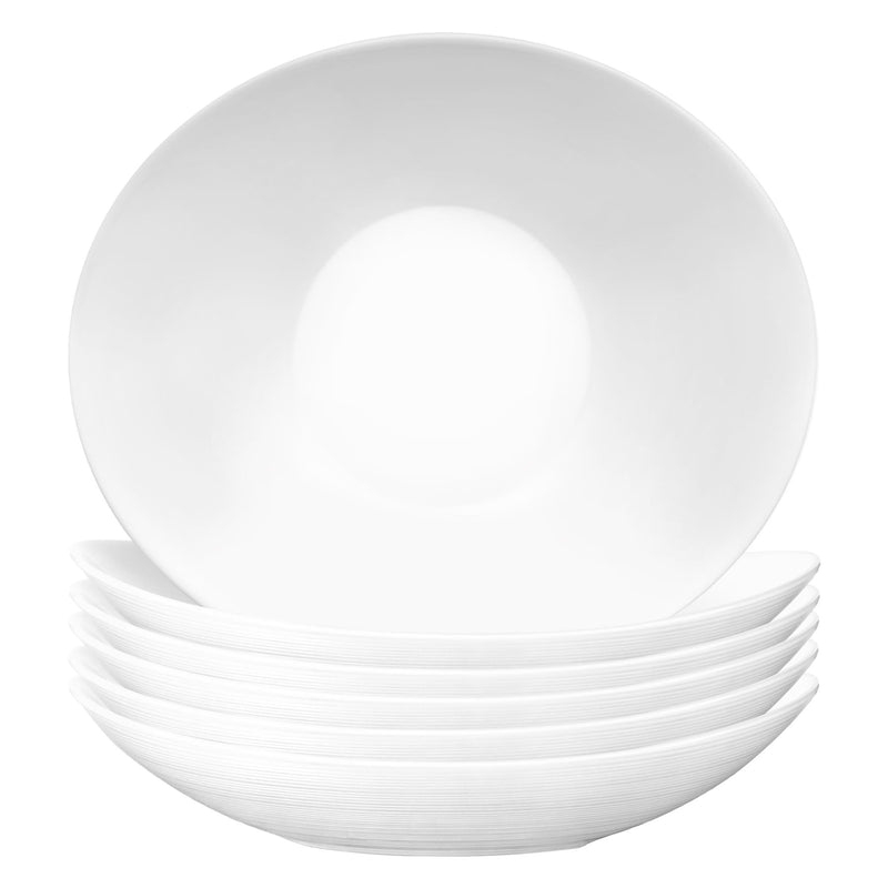 White 23cm Prometeo Oval Glass Soup Plates - Pack of 6