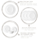 25cm White Toledo Glass Dinner Plates - Pack of Six