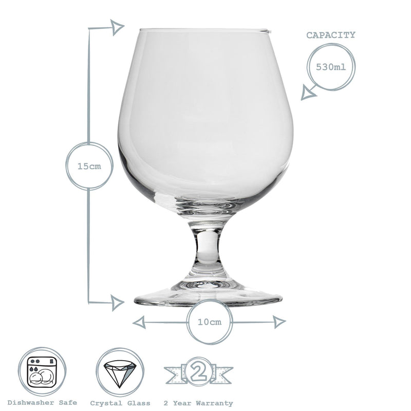 530ml Snifter Beer Glasses - Pack of Six