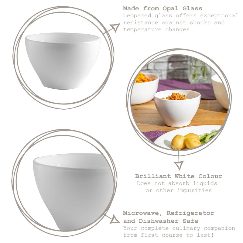 12.5cm White Toledo Glass Serving Bowl