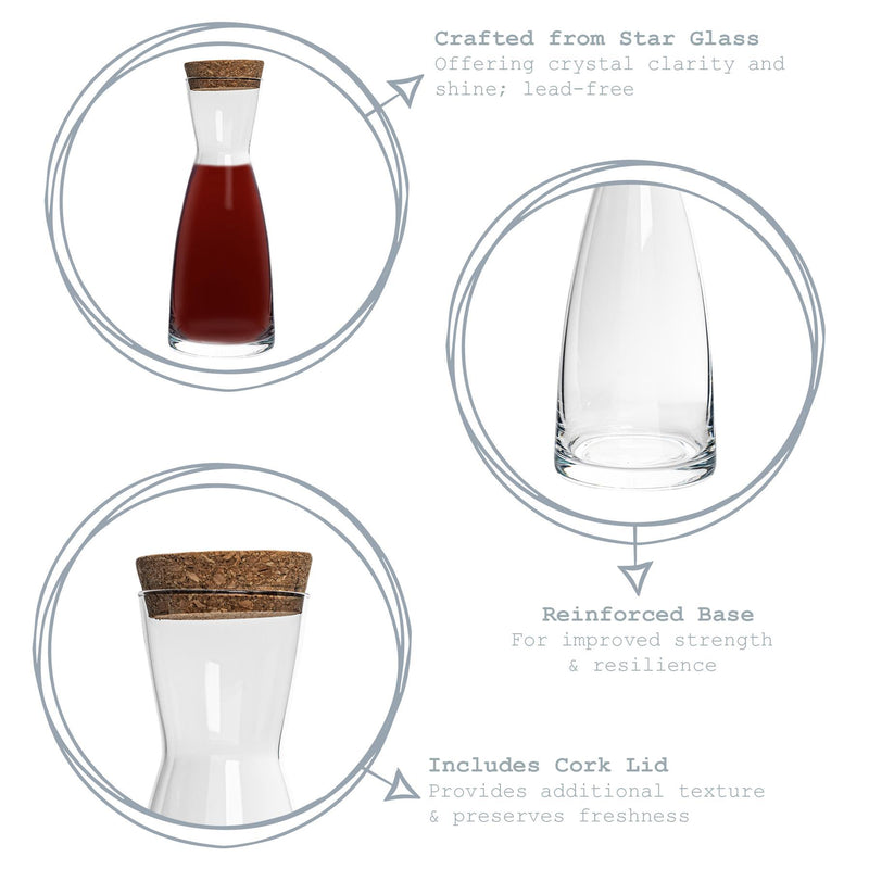 285ml Ypsilon Glass Carafe with Cork Lid