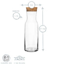1.2L Aquaria Glass Carafe with Cork Lid