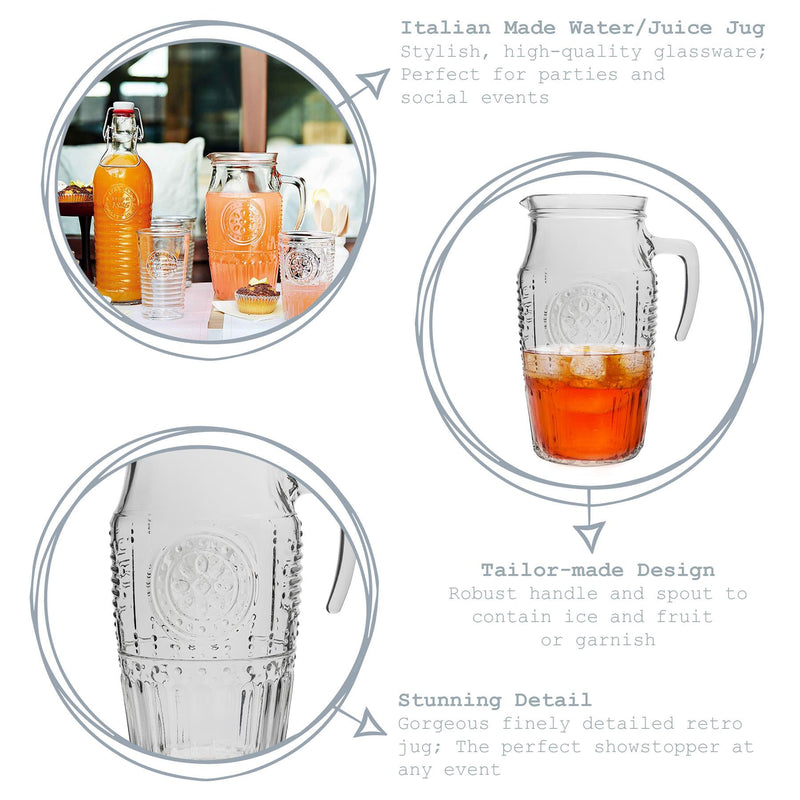 1.6L Romantic Glass Water Jug