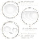 27cm White Prometeo Glass Dinner Plates - Pack of Six
