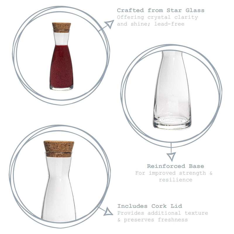 1.1L Ypsilon Glass Carafe with Cork Lid