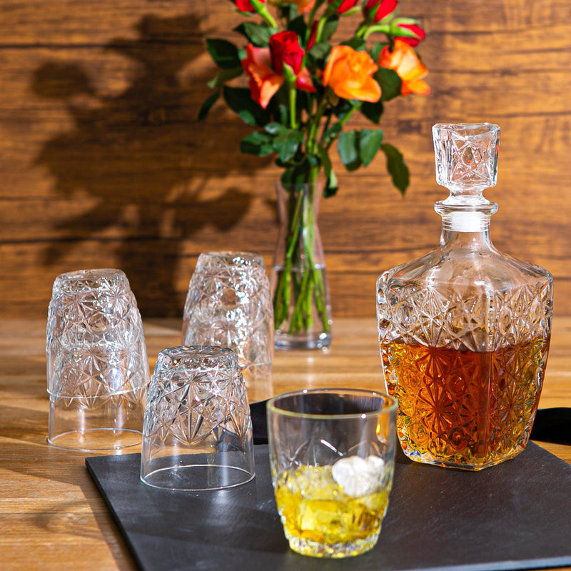 7pc Dedalo Whisky Decanter & Glasses Set