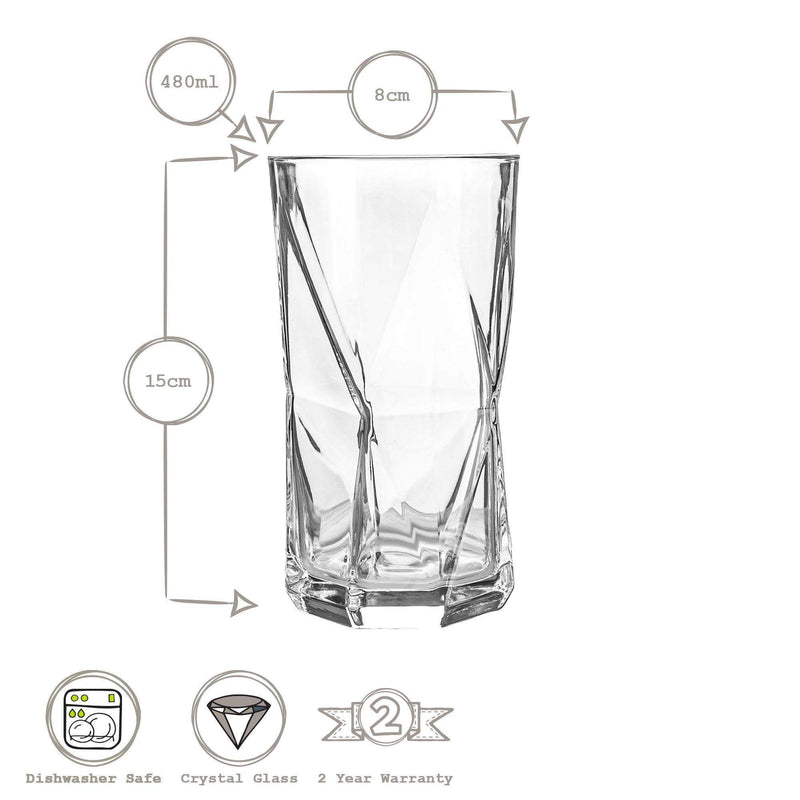 480ml Cassiopea Highball Glasses - Pack of Four