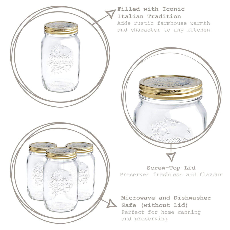 1L Quattro Stagioni Glass Storage Jar