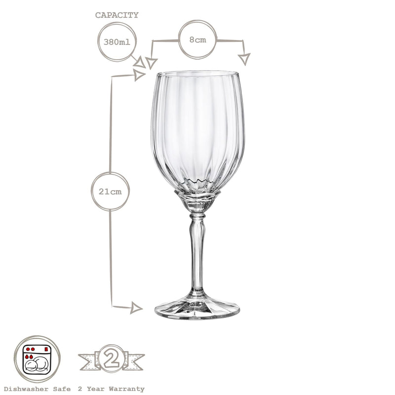 380ml Florian White Wine Glasses - Pack of Six